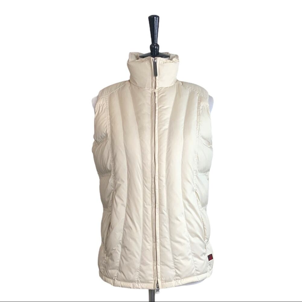 Woolrich Cream Lined Puffer Vest Quilted Outdoor Lined Women's Size Small S